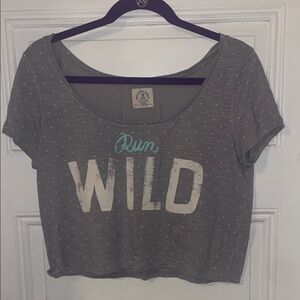 Gray Wild Print Women's Top